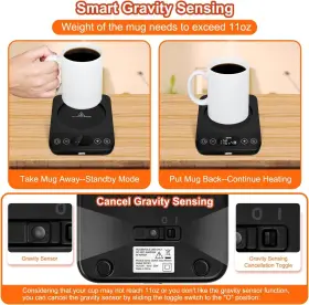 Cb-ds1211-b Branded 702909589906 Coffee Mug Warmer Auto On/off Upgrade Gravity-induction #3