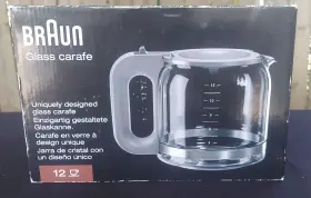 3107 Braun 021092380377 Gray Glass Carafe 12 Cup Puraroma 7 Type 3109 Brewsense