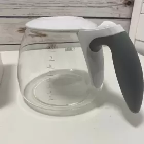 Braun 069055824375 Replacement 10 Cup Glass Coffee Pot Carafe White Gray Lid Aromadeluxe #3