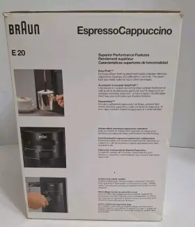 3058 Braun E20 Espresso Cappuccino Machine 2 C Adapter 4 Glass Carafe Cord Storage #3