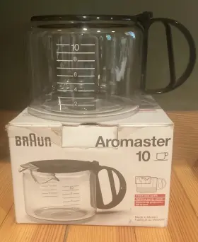 4057 Braun Aromaster 10 Cup Coffee Maker Germany Part Glass Carafe And Lid Black