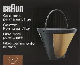 Ax13210002 Braun Brsc002 Gold Tone Coffee Filter #4 For Bco Brewers -