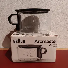 Kfk4 Braun Aromaster Replacement 4 Cup Glass Carafe Kfk For Kf 10 And 12 Euc With Box #2