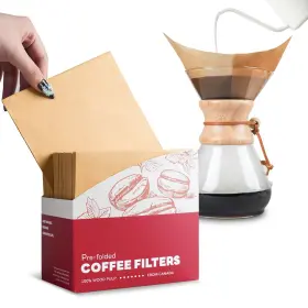 Brew Choice 602835450205 Natural Unbleached Coffee Filters 100 Count For Pour-over Makers