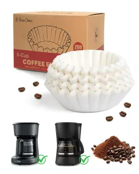 69e7ec8342118e0008194fc5 Brew Choice 5 Cup Basket Coffee Filters 200 Count 20% Thicker Small Paper