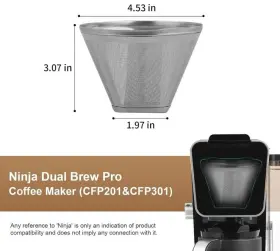 Brikinte 313035560549 Reusable Coffee Filter No.4 Cone Maker Filters 304 Stainless Steel #3