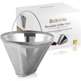 Brikinte 313035560549 Reusable Coffee Filter No.4 Cone Maker Filters 304 Stainless Steel