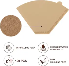 4c8847 Brikinte Disposable Coffee Paper Filters For Ninja Maker 100 Pcs #4 Cone #3