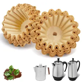 B082b01 Brikinte 100 Perforated Paper Coffee Filters For 8/12 Cup Percolators - Compatible Use