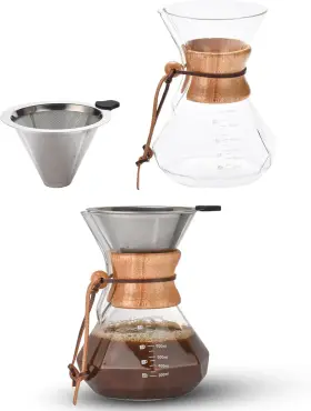 Brun-000751 Bruntmor Pour Over Coffee Maker Dripper - Pot With Transparent