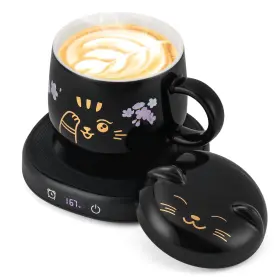 N19-bq Bsigo Coffee Mug Warmer And Cute Cat Set Electric Cup For Desk With Auto S