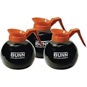 Bunn 072504106083 12-cup Commercial Glass Decanter With Orange Handle 3 Pack