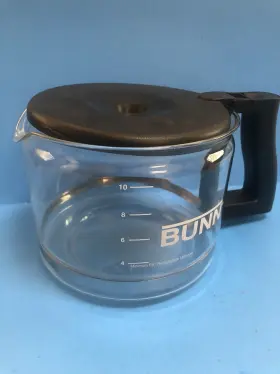 3513 Bunn Coffee Maker 10 Cup Decanter Pot/carafe Glass Black Lid Very Clean