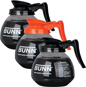 B00bq0u1h0 Bunn Coffee Pot Decanter/carafe 2 Black Regular And 1 Orange Decaf 12 Cup Capa