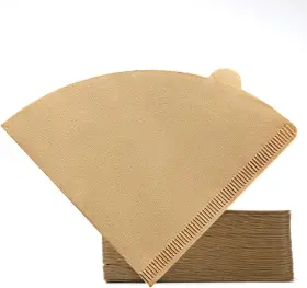 Buruiji 445051078029 V60 Coffee Filters Size 02 - Disposable Natural Brown Paper For 1-4 Cup