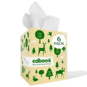 Caboo 627843202783 Tree Free Facial Tissue Paper Box With 60 Sheets Per Cube Total Of 6