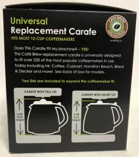 Gl312 Caf Brew Medelco Carafe Universal Replacement 12 Cups Glass Coffee Black #3