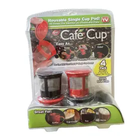 Cafe Cup 097298022722 Reusable Single Serve Coffee Filter Pods 4-pack Scoop New Asotv