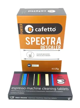 Cafetto 060592300044 Cino Cleano Espresso Machine Cleaning And Descaling Bundle Of 8 Box 4