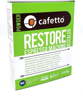 Cafetto 345941121607 Restore Espresso Machine Descaler Coffee Cleaning Powder For