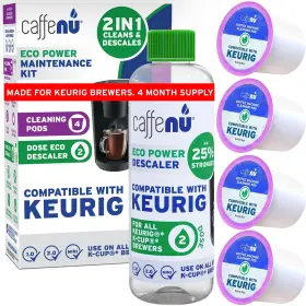 Caffenu 445000908902 Descaling Solution And Cleaning Kit For Keurig 1.0 2.0 K Cup Coffee Machines