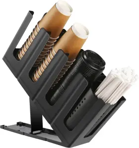 Cupholder001  Cairondin Paper Cup Lid Holder With Straw Organizer Fits 8-22oz Cups Countertop Dispense