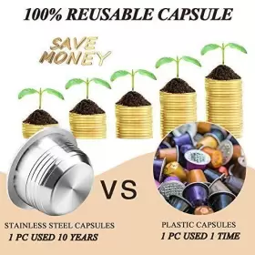 Capmesso 925249709146 Coffee Capsule Reusable Vertuoline Pod Refillable Vertuo Stainless #2