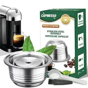 Capmesso 925249709146 Coffee Capsule Reusable Vertuoline Pod Refillable Vertuo Stainless