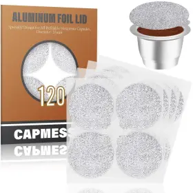 B07kww9cjw Capmesso Espresso Foils Coffee Pod Seal Lids Reusable Nespresso Capsules Refillable 120pc