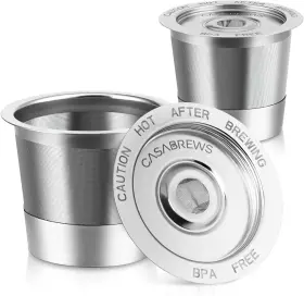 Caskf02 Casabrews Reusable K Cup Filters 2 Pack Stainless Steel Refillable Coff