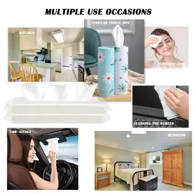 Cayanmydery 743645296321 Car Tissue Refill 12 Packs 50 Sheets Per Pack Disposable Facial Napkin #2