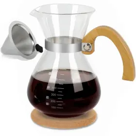 Ch-kft004 Chdexu Pour Over Coffee Maker Set With Double-layer Stainless Filter And Wooden Handle