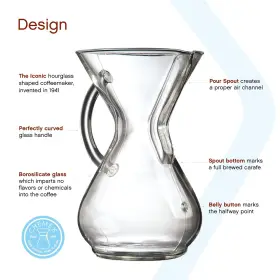 Chemex 028068001388 Pour-over Glass Coffeemaker - Handle Series 6-cup Exclusive #3