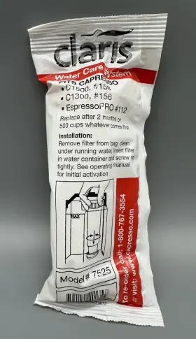 C1300 Claris 7525 Water Filter Model Fits Capresso C1500 Espresso Pro Machines