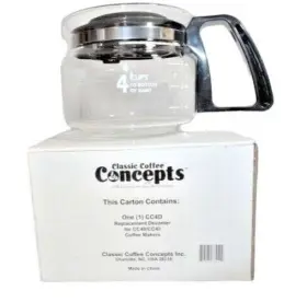 4-cups Classic Coffee Concepts 757982334400 Replacement Decanter For Cc4d/cc43 Carafe Nib