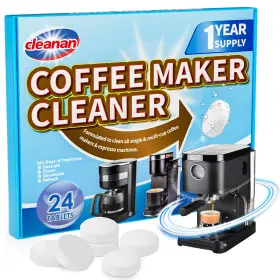 Cleanan 602835975241 Coffee Maker Cleaner And Descaling Tablet - 24 Pack Removes Limescale Deep Cl
