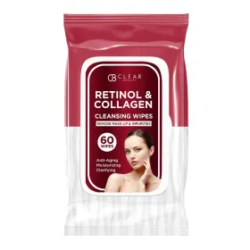 Clear Beauty 850055918153 Cleansing Face Wipes With Retinol And Collagen - Dermatologist Tested Anti Agi