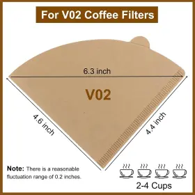 Clinuse 670494523486 Coffee Filters Size 02 Cone Disposable Natural Paper 2-4 Cu #2