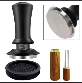 Tamper-pad-needle-51mm-001x Coffemokajoy 51mm Coffee Espresso Tamper With Wdt Tool Calibrated Spring Loaded And Mat