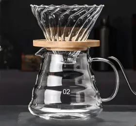 Cofisuki 797241769932 Pour Over Coffee Maker - 20 Oz /600ml Server With Glass Dripper