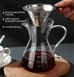 Cofisuki 797241771423 Pour Over Coffee Maker - Elegant Drip With Reusable Sta #3