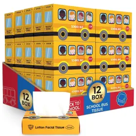 Colarr Him-colarr-4986 12 Packs 600 Sheet Back To School Moisturizing Facial Tissues Kids Paper Napk