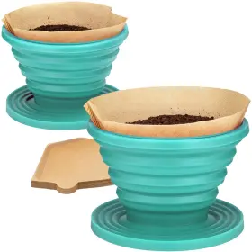 Coletti 850044612529 Collapsible Camping Pour Over Coffee Dripper With Paper Filters - 2 Pack