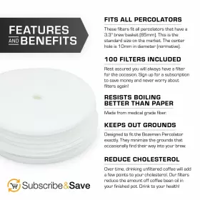 Coletti 860008363640 Percolator Filters For Gsi And Faberware 3.3 Baskets Premium Disc Coffee Filte #2