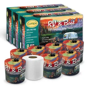Compo 857155004885 Boat And Rv Toilet Paper 100% Bamboo For Marine Motor Homes