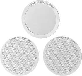Corretto 445008540579 Set Of 3 Reusable Metal Filters For Use In Aeropress Coffee Maker Includes Fine
