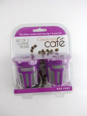 Counter Top Cafe 819507018575 2 Pk Countertop Single Serve Coffee Filter For Keurig 1.0 2.0 Bpa Free