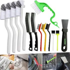 Qjs13 Crafnew 13pcs Hard Bristle Cleaning Brush Set For Cups Sinks Toilets And Corners