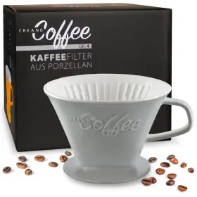 Creano 260123158170 Porcelain Coffee Dripper Stone Grey - Ceramic Cone Brewer Pour Over