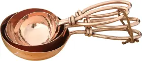 Df2491 Creative Co-op Hammered Stainless Steel Leather Tie Set Of 4 Sizes Copper